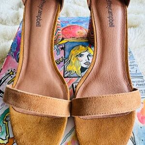 Jeffrey Campbell Tan Suede Open-Toe Heels
